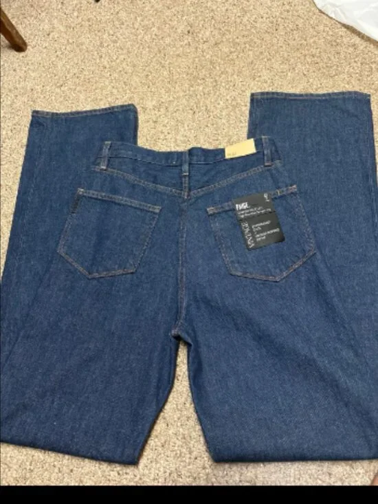 PAIGE DENIM SAWYER WIDE LEG COVERED MADELLA DARK INDIGO WASH JEANS NWT $269 27 W - Picture 7 of 12